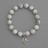 Kaholong Bead Bracelet, 8 mm Diameter ±, Czech Crystal Rondelles 3.5×3 mm ±, Length 18 cm ±, Stretch