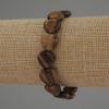 Tiger's Eye Heart Bracelet, 12mm Heart Beads, 18 cm Length, Elastic