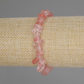 Chalcedony chip bracelet, diameter 6-9×3-5 mm, length 18 cm, stretch