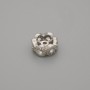Bead insert findings, silver-colored metal, 8×4 mm ± bead diameter, 1.1 mm ± hole diameter, per piece